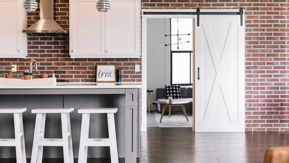 Indianapolis exposed brick barn door